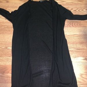 long black cardigan with two slits